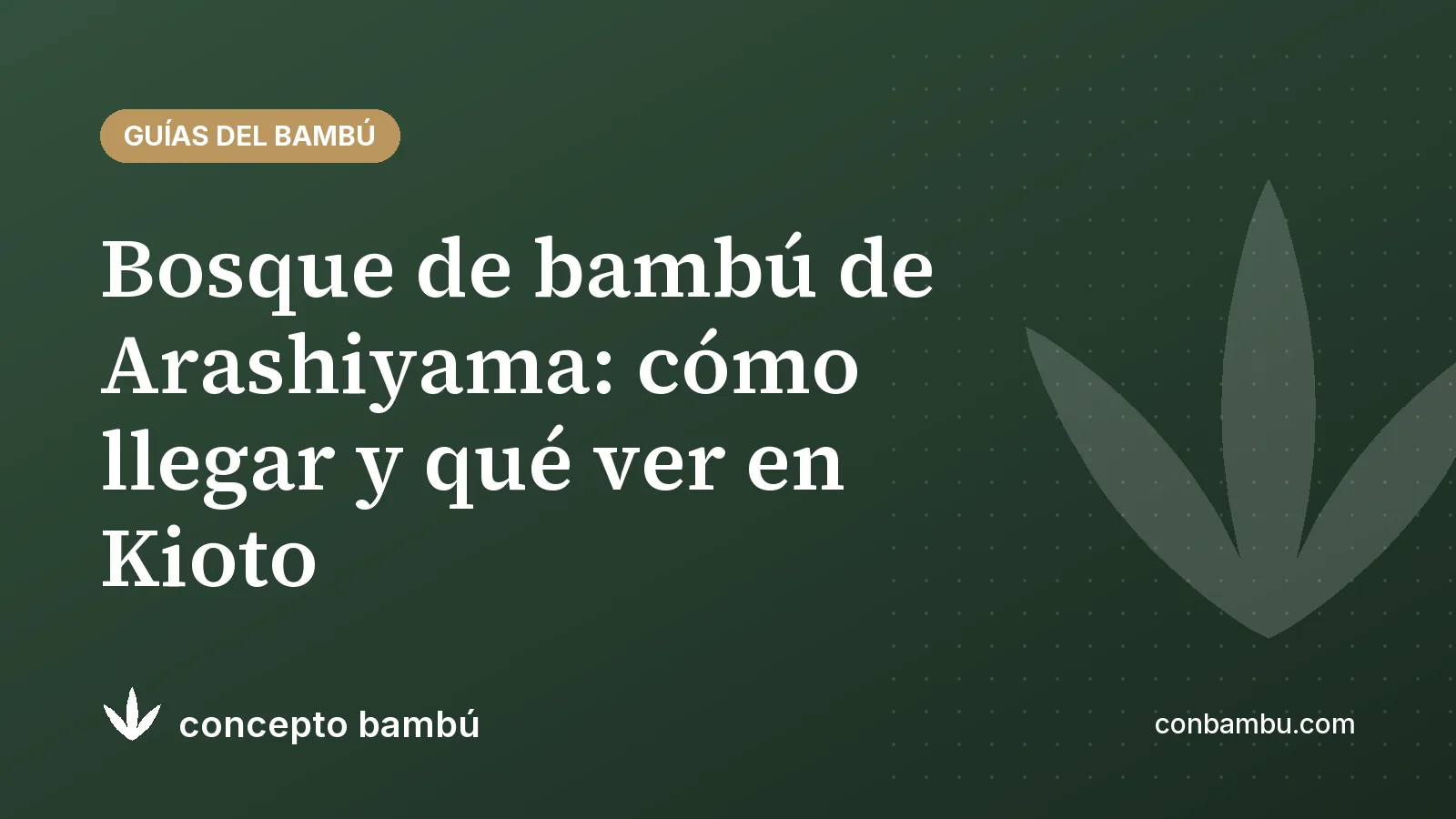 Portada del artículo «Bosque de bambú de Arashiyama: cómo llegar y qué ver en Kioto» con el logotipo de Concepto Bambú