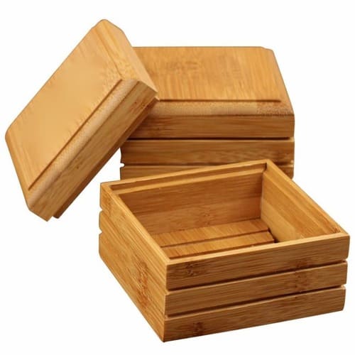 Cajas de madera de bambú
