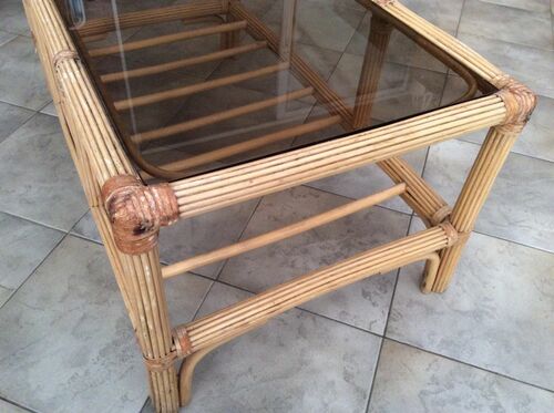 mesas de caña de bambu